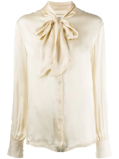 Shop Alexandre Vauthier Tied-neck Blouse In Neutrals