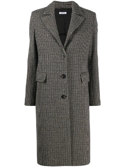 Shop P.a.r.o.s.h Houndstooth Pattern Coat In Black