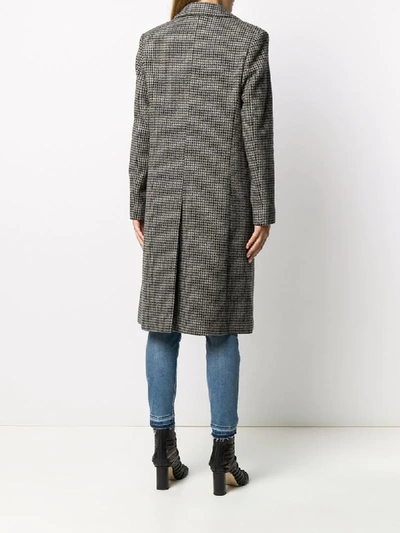 Shop P.a.r.o.s.h Houndstooth Pattern Coat In Black