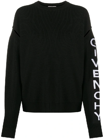 Shop Givenchy Logo Knit Jumper In Black