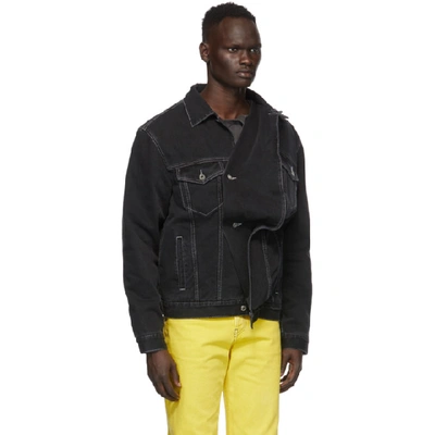 Shop Y/project Black Denim Twisted Jacket