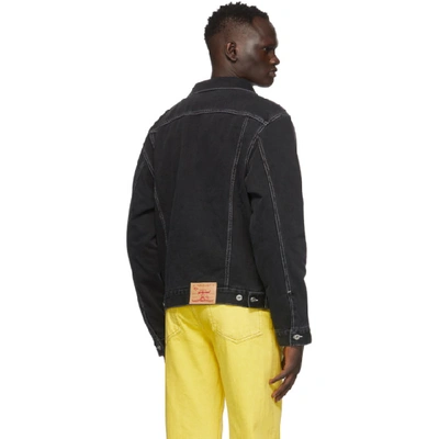 Shop Y/project Black Denim Twisted Jacket