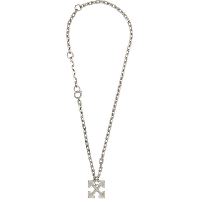 Shop Off-white Silver Arrows Necklace In Metal