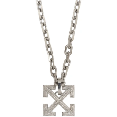 Shop Off-white Silver Arrows Necklace In Metal