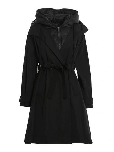 Shop Moncler Batz Coat In Black