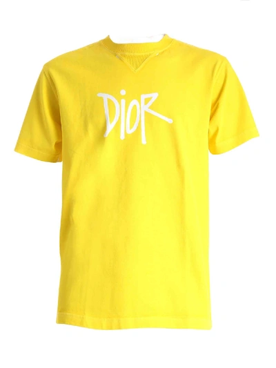 yellow dior t shirt