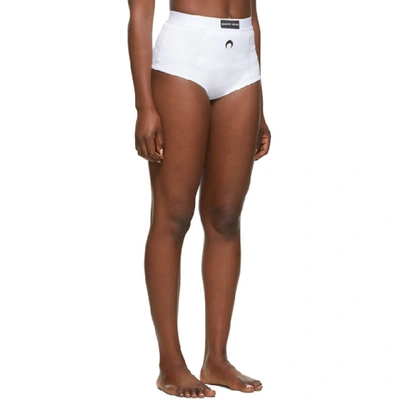 Shop Marine Serre White Ribbed Moon Briefs