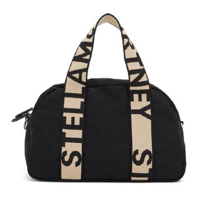 Shop Stella Mccartney Black Econyl® Medium Boston Bag In 1000 Black