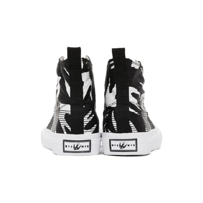 Shop Mcq By Alexander Mcqueen Mcq Alexander Mcqueen Black And White Mcq Swallow Plimsoll High-top Sneakers In 1006 Blk/wt