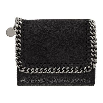 Shop Stella Mccartney Black Falabella Trifold Wallet In 1000 Black