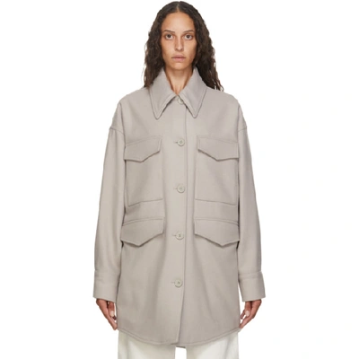 Shop Mm6 Maison Margiela Beige Wool Oversize Coat In 112 Beige