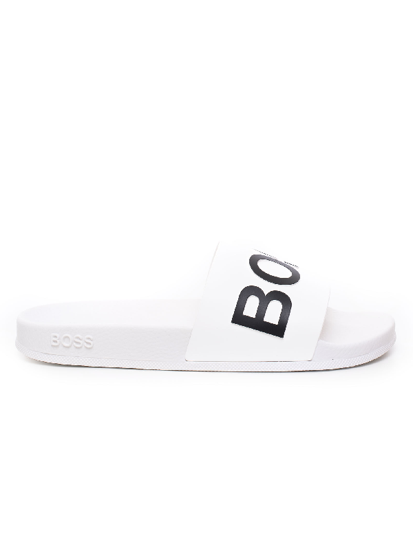 Hugo Boss Boss Sandals With Logo White 