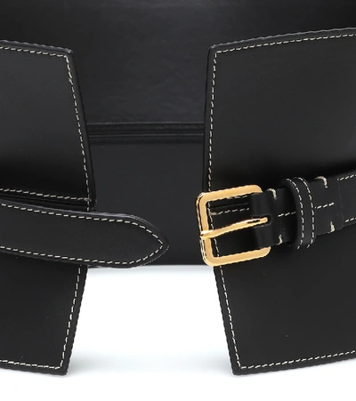 Shop Altuzarra Obie Leather Corset Belt In Black