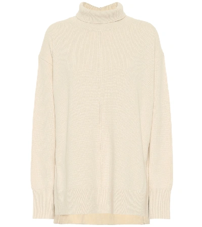 Shop Joseph Wool Turtleneck Sweater In White