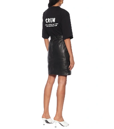 Shop Balenciaga Leather Skirt In Black