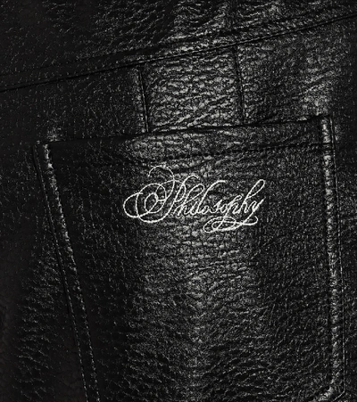 Shop Philosophy Di Lorenzo Serafini High-rise Faux Leather Pants In Black