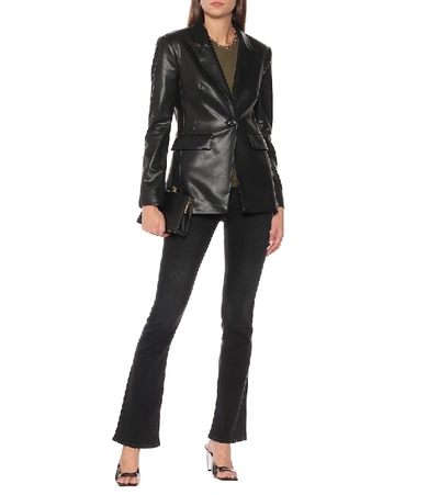 Shop Dorothee Schumacher Sleek Tailoring Faux Leather Blazer In Black