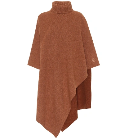 Shop Chloé Cashmere Poncho In Brown