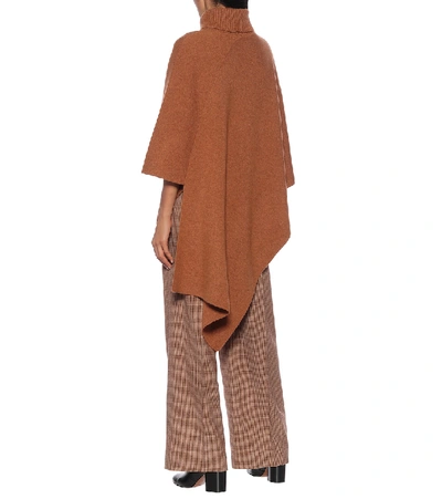 Shop Chloé Cashmere Poncho In Brown