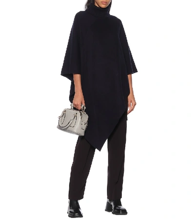 Shop Chloé Cashmere Poncho In Blue