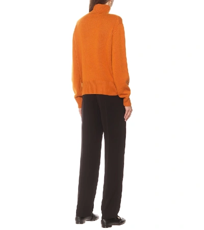 Shop Chloé Cashmere Turtleneck Sweater In Orange