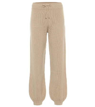 Shop Chloé Cashmere Trackpants In Beige