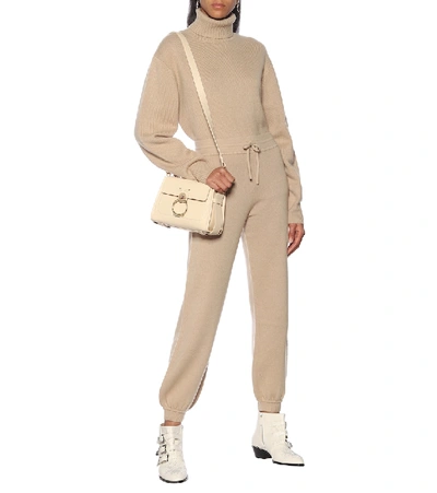 Shop Chloé Cashmere Trackpants In Beige