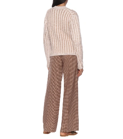 Shop Chloé Cable Knit Wool And Mohair-blend Sweater In Beige