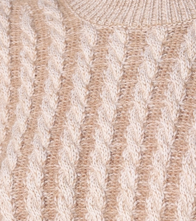 Shop Chloé Cable Knit Wool And Mohair-blend Sweater In Beige