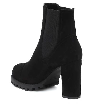 Shop Stuart Weitzman Wenda Suede Ankle Boots In Black