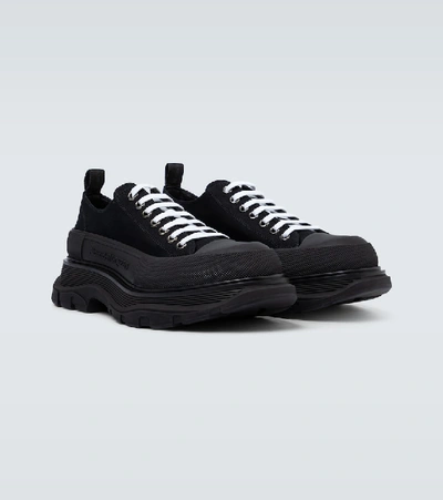 Shop Alexander Mcqueen Tread Slick Platform Sneakers In Black