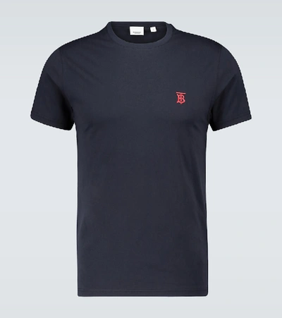 Shop Burberry Cotton Parker T-shirt In Blue