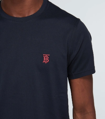 Shop Burberry Cotton Parker T-shirt In Blue