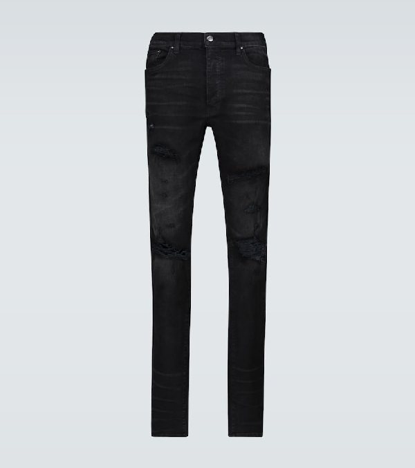 amiri black thrasher jeans