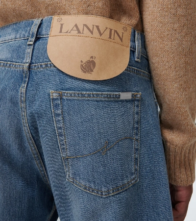 Shop Lanvin Twisted Denim Pants In Blue