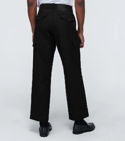 Shop Loewe Cotton Cargo Pants In Black