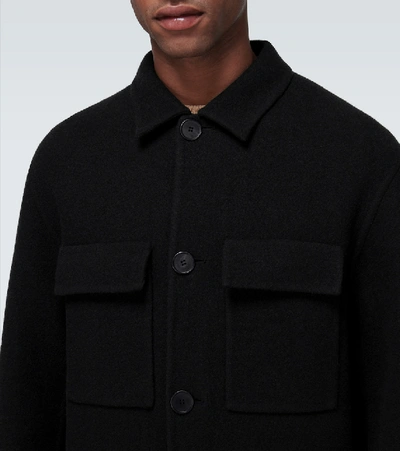 Shop Oamc I.d. Wool-blend Coat In Black
