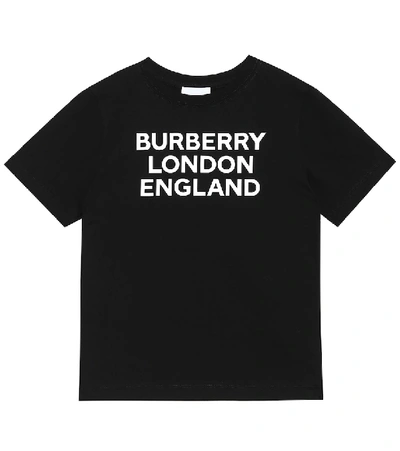 Shop Burberry Logo Cotton Jersey T-shirt In Black