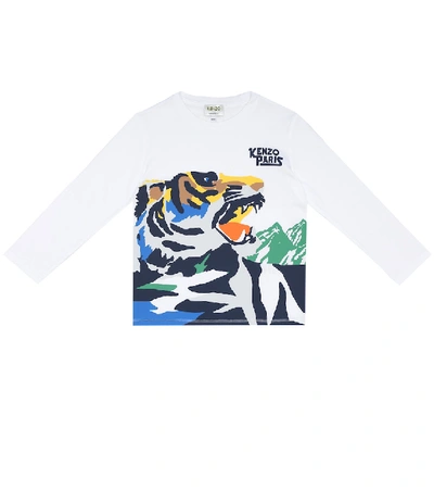 Shop Kenzo Tiger Printed Cotton T-shirt In White