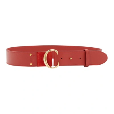 Shop Chloé Buckle Belt In Earthy Red