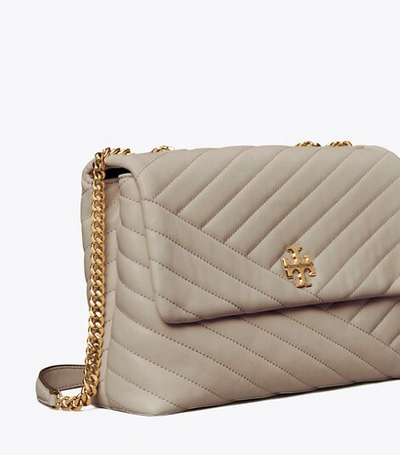 Shop Tory Burch Kira Chevron Convertible Shoulder Bag In Gray Heron