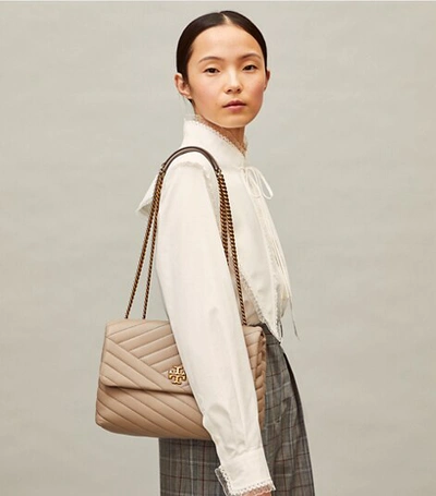 Kira Chevron Small Convertible Shoulder Bag Gray Heron - ShopperBoard