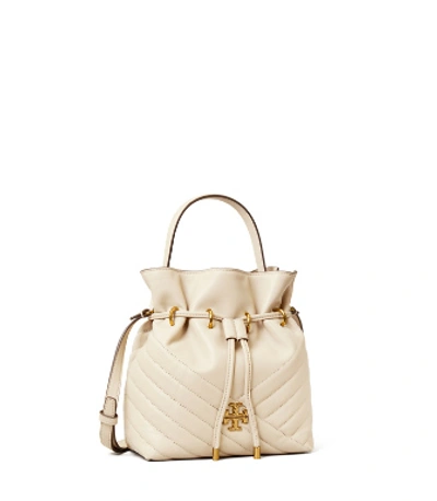 Shop Tory Burch Kira Chevron Mini Bucket Bag In New Cream