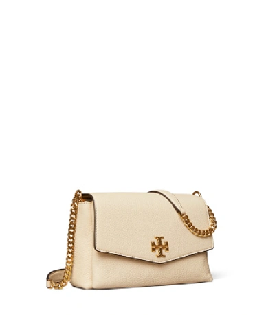 Shop Tory Burch Kira Pebbled Small Convertible Shoulder Bag In New Cream