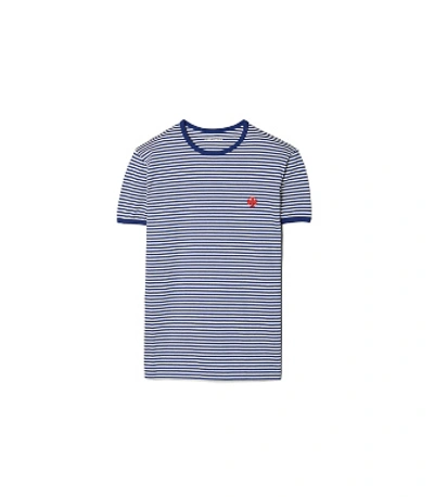 Shop Tory Sport Tory Burch Striped Ringer T-shirt In Snow White