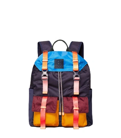 Shop Tory Sport Ripstop Nylon Color-block Backpack In Navy Blue