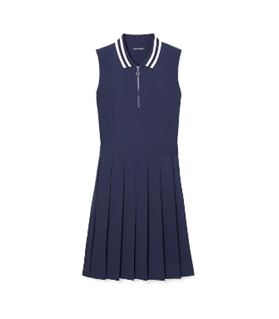 Shop Tory Sport Pleated Golf Dress In Tory Navy