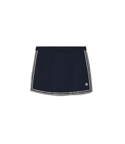 Shop Tory Sport Tory Burch Tech Piqué Side-slit Tennis Skirt In Tory Navy