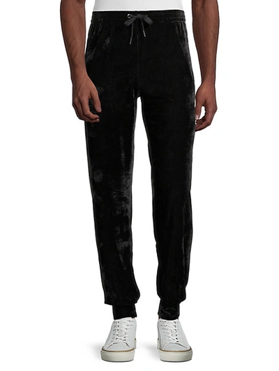 Shop Versace Velour Gym Trousers In Black