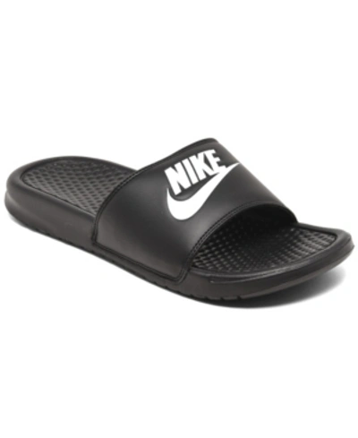 Shop Nike Women's Benassi Jdi Swoosh Slide Sandals From Finish Line In Black, White
